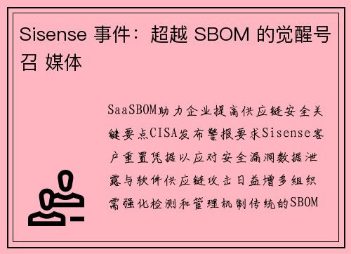 Sisense 事件：超越 SBOM 的觉醒号召 媒体